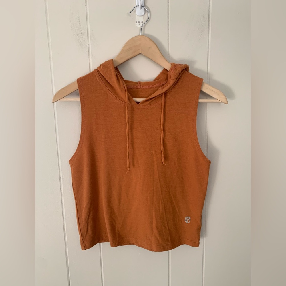 Born Primitive Hooded Muscle Crop Top Orange Size Small